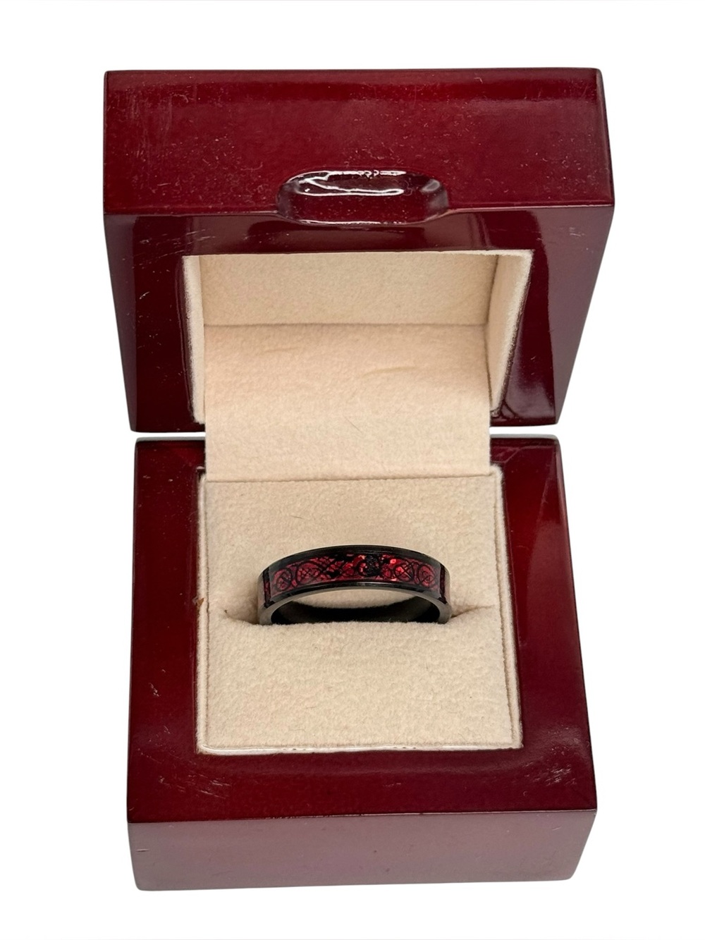 King Will Tungsten Carbide Ring with Red Inlay size 13 wedding band